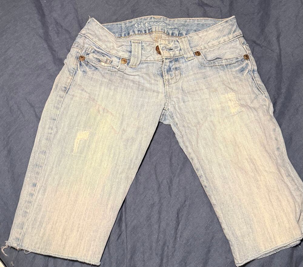 Vintage Guess Super Low Rise Denim Capri Jeans Size 24